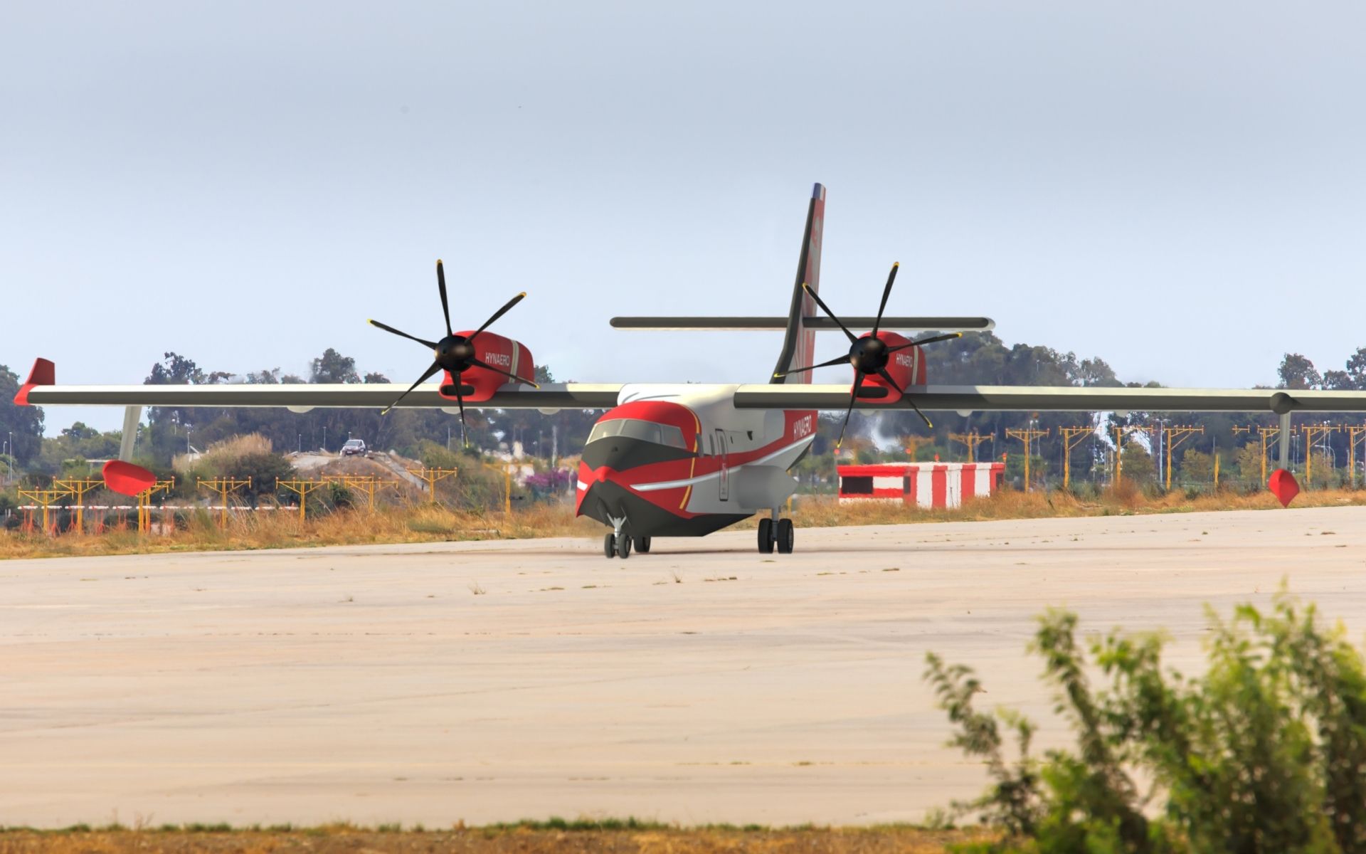 firefighter water plane made in Europe | Hynaero water bomber FireFighting plane