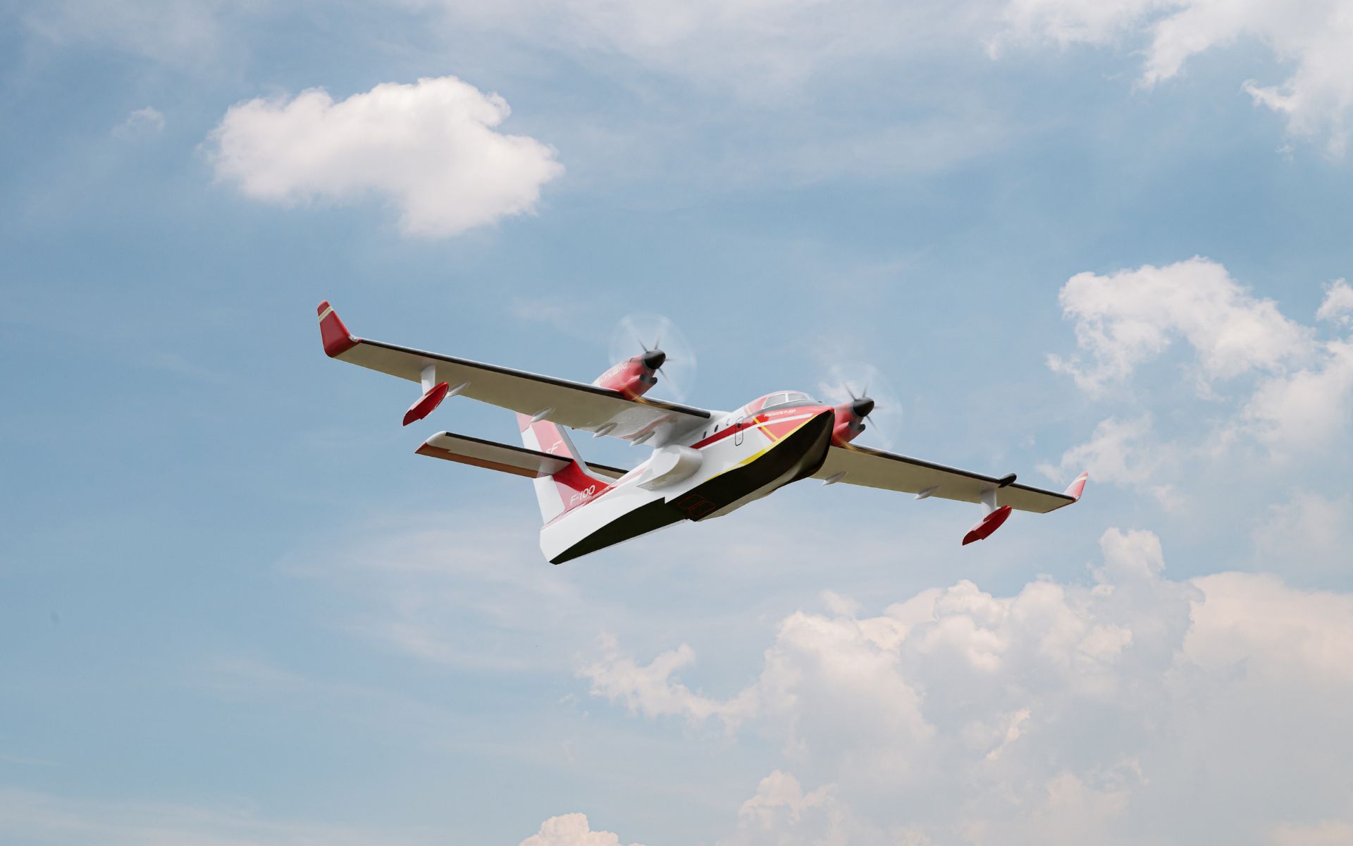 Fregate F100 european firefighter plane | Hynaero water bombing seaplane manufacturers